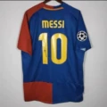 0809 Barcelona's home ground prints No. 10 MESSI+Champions League badge