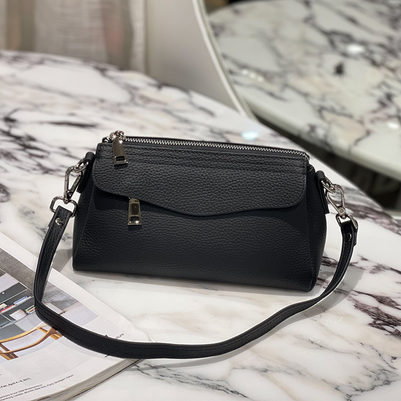 Korean Style Trendy Shoulder Bag For Dating And Outing, Top Grain Cowhide Small Bag For Women, Casual Minimalist Soft Genuine Leather Bag - Thumbnail 8