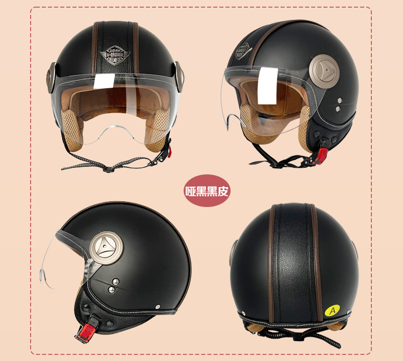 Voss Four Seasons Neutral 3C Certified Electric Motorcycle Helmet Men's and Women's Sunscreen Helmet with Lens Winter Warmth
