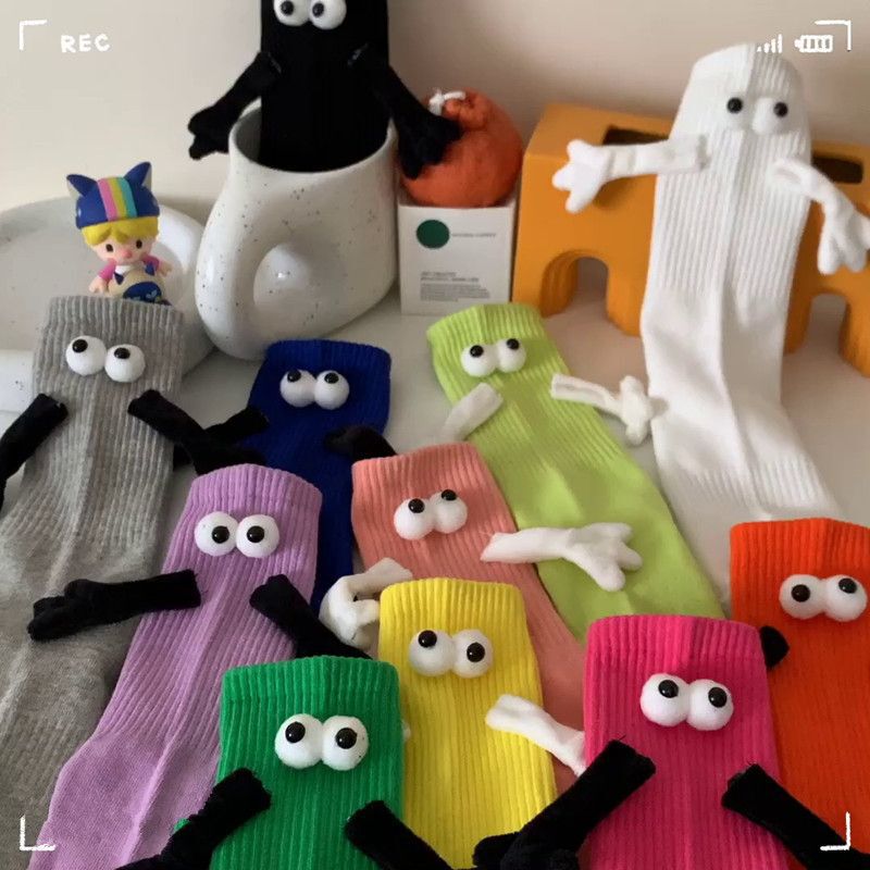 Dopamine Wear Hand-in-Hand Socks Internet-Popular TikTok Same Style Magnetic Attraction Doll Mid-Tube Socks Men and Women Couple Ins Tide Dopamine Wear Hand-in-Hand Socks Internet-Popular TikTok Same Style Magnetic Attraction Doll Mid-Tube Socks Men and Women Couple Ins Tide