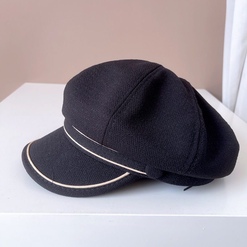 Women's Simple Style Lines Wide Eaves Beret Hat display picture 4