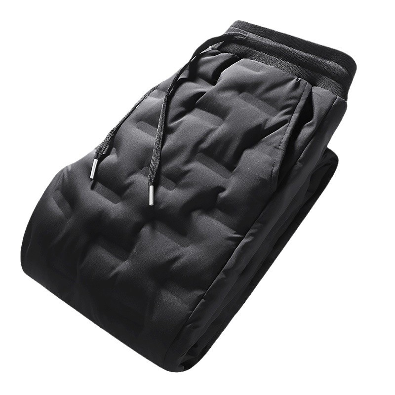 Men's velvet winter keep warm travel trousers with down for leisure…