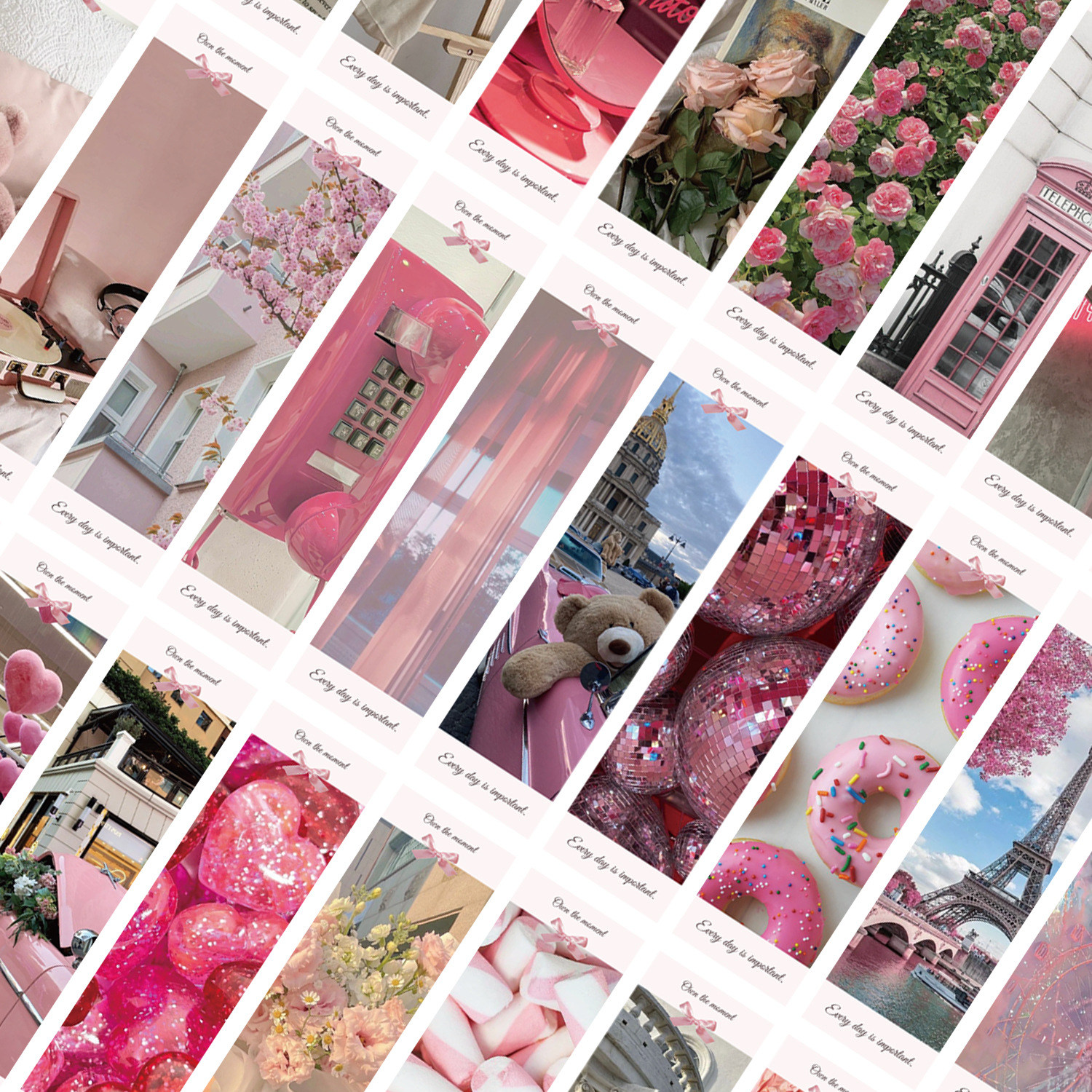 65g Weight Bookmark Stationery Type 30 Sheets Per Bag Quantity Learning Occasion White cardboard Material Heart Shape, Flower Pattern Korean Style Style Pink Color 30 Sheets Per Bag Heart Shape Flower Learning White Cardboard Korean Style Bookmark 3