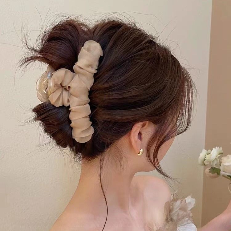 Volume dei capelli ~ Super fata forcina estiva a rete per capelli da donna temperamento posteriore della testa piastra per capelli grande clip di squalo sensazione avanzata_voghion.com