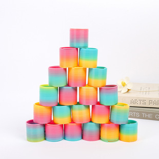 Magic Rainbow Circle Mini Smiley Face 3.5X3.5Cm Stacking Elastic Colorful Nostalgic Children's Toy Factory Direct Sales