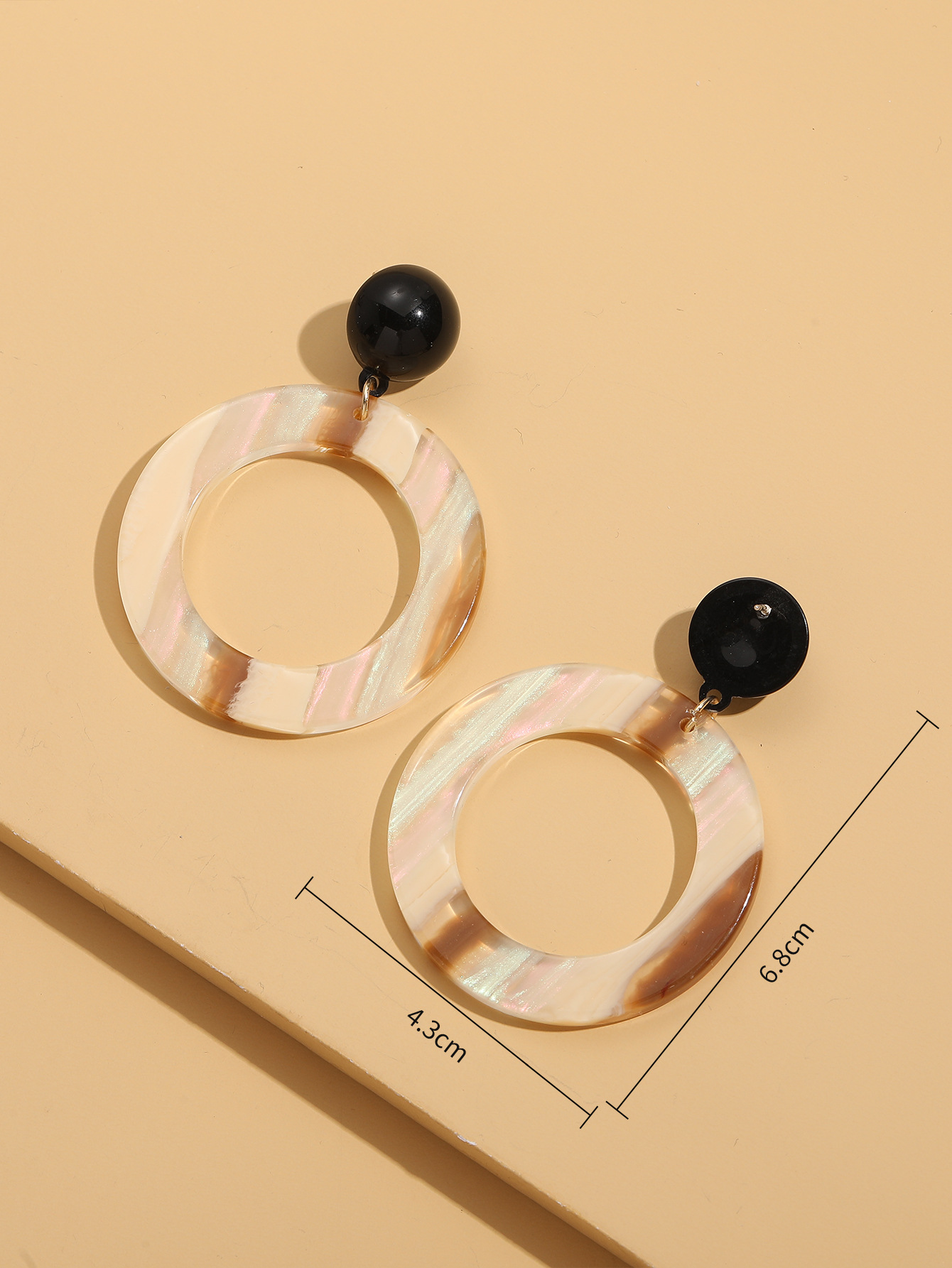 new acrylic geometric print pendant earringspicture5
