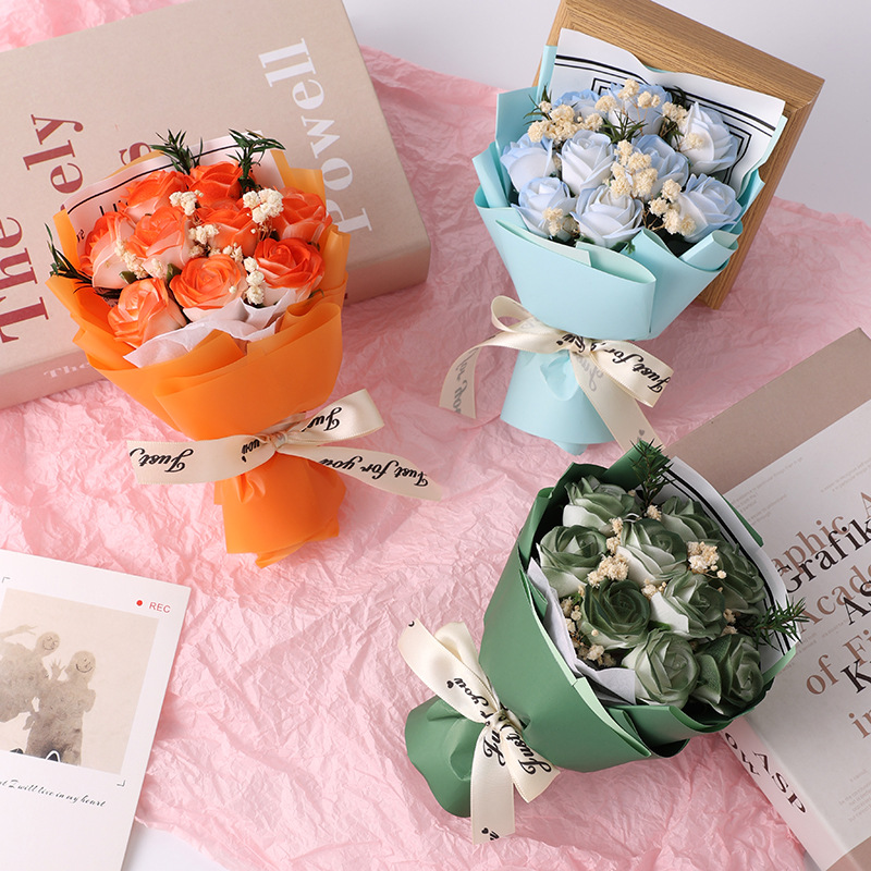 Ins mini 9 rosas pequeños ramos de flores eternas llenas de flores secas MINI exquisitas creativas regalo de mano decoración al por mayor