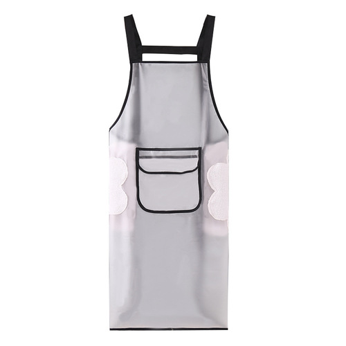 Transparent wash-free, waterproof, oilproof apron for kitchen, suitable for men and women, cooking, pet, aquatic products, workplace, swimming pool with custom logo printing