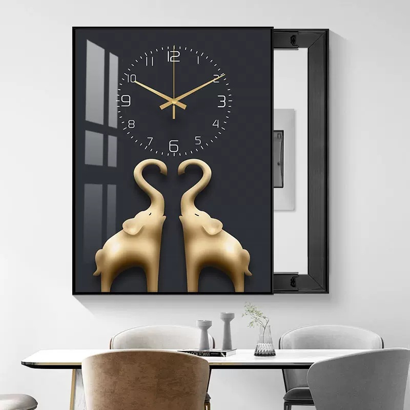 Caja de medidor moderna de lujo ligero pintura decorativa que cubre elefante interruptor principal caja de alimentación caja de freno eléctrico pintura colgante de alta gama pintura push-pull pintura