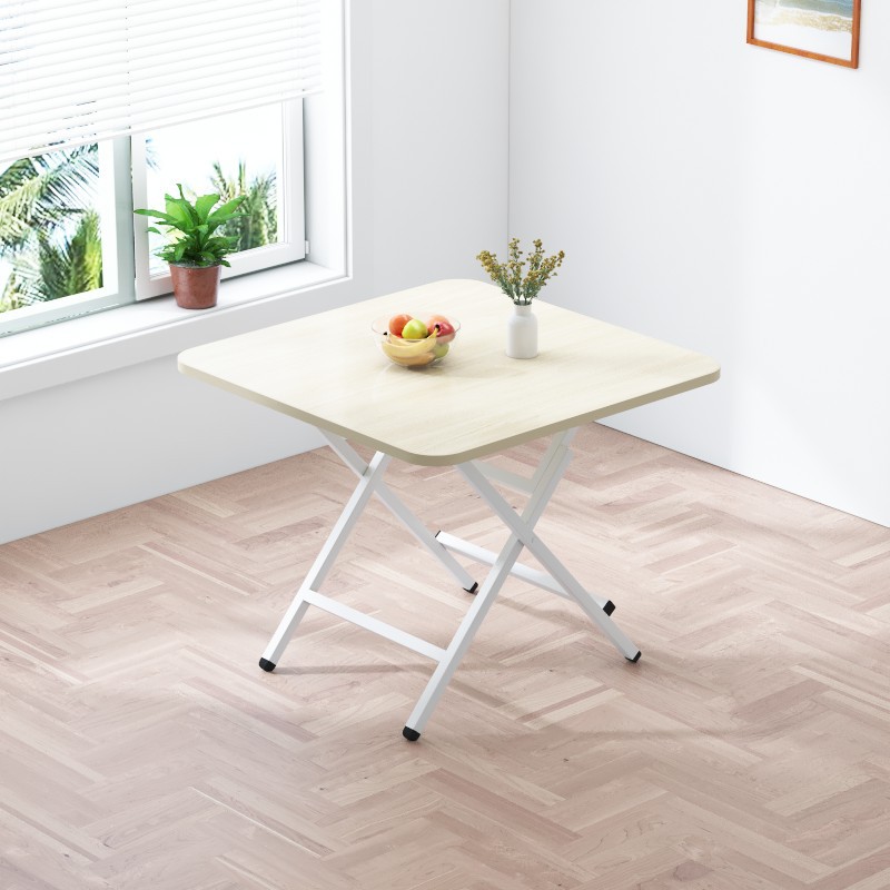 Mesa plegable, mesa de comedor casera, mesa de comedor portátil simple, mesa cuadrada de alquiler, mesa cuadrada simple de comedor