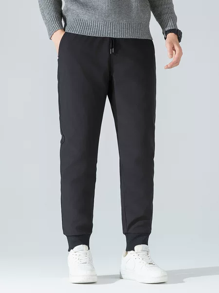 Graphene Self-heating Men's Down Pants White Goose Down 5A Antibacterial Casual Pants Thick Ankle Pants Easy Decontamination Pants