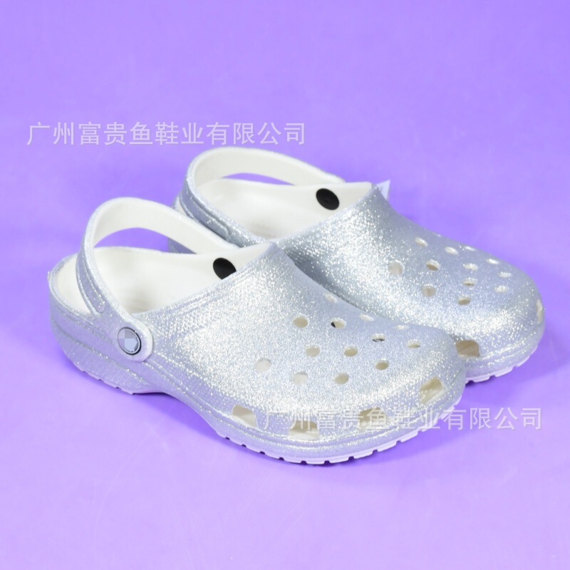 New Style Sequin Glitter Star Classic Clogs for Women, Outdoor Casual Non-Slip Sandals