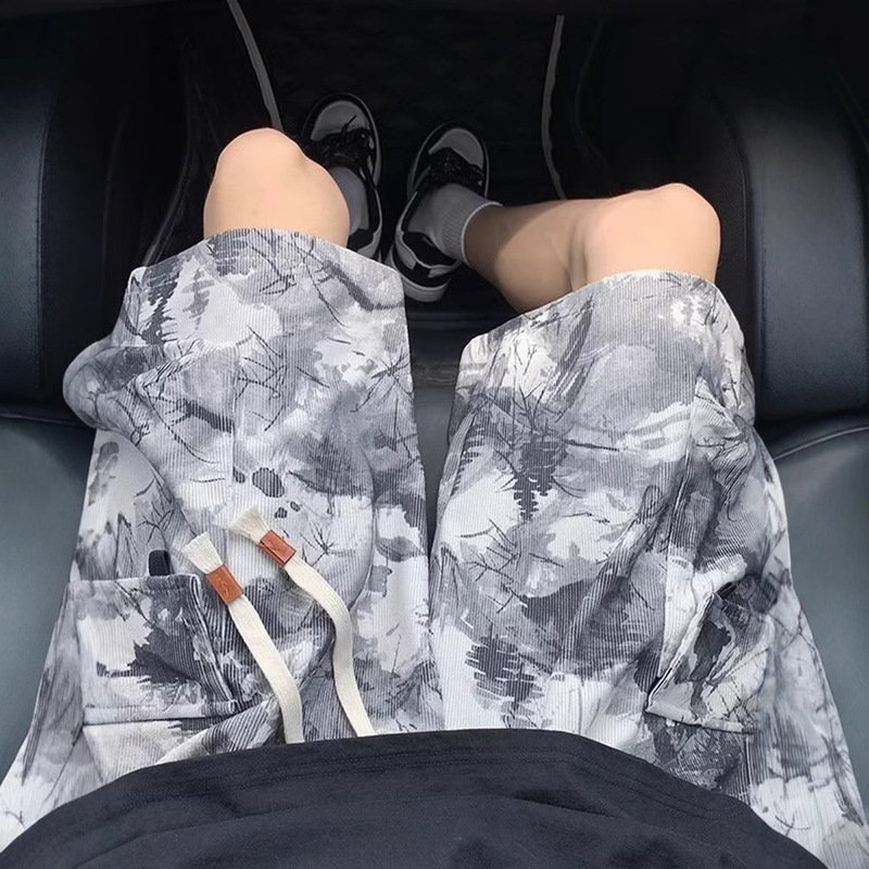 New Chinese Style Tie-Dye Ink Painting Work Shorts for Men, Summer New Casual Loose Heavyweight Five-Point Pants Trendy Brand New Chinese Style Tie-Dye Ink Painting Work Shorts for Men, Summer New Casual Loose Heavyweight Five-Point Pants Trendy Brand