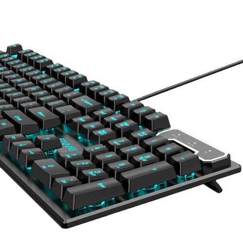Real mechanical feel punk keyboard and mouse set retro round key wired desktop computer notebook office