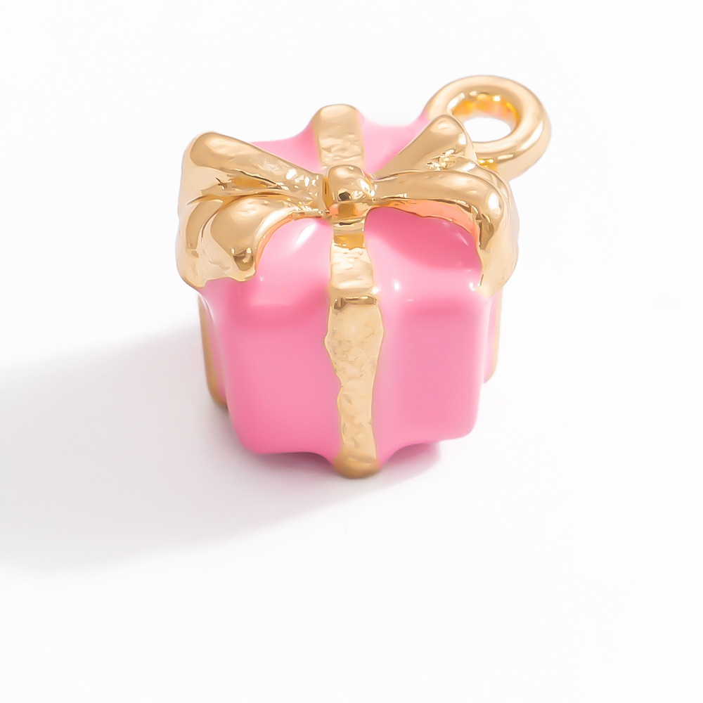 3g Weight 0.03µm Gold Plating Thickness Electroplating Gold Plating Process Pendant Jewelry Making Type KC Golden Plated Plating Material 1 Piece Quantity Alloy Material Heart Shape, Gift Box Pattern Cute Style Enamel, Plating Craft 1 Piece Alloy Heart Shape Gift Box Pendant 8