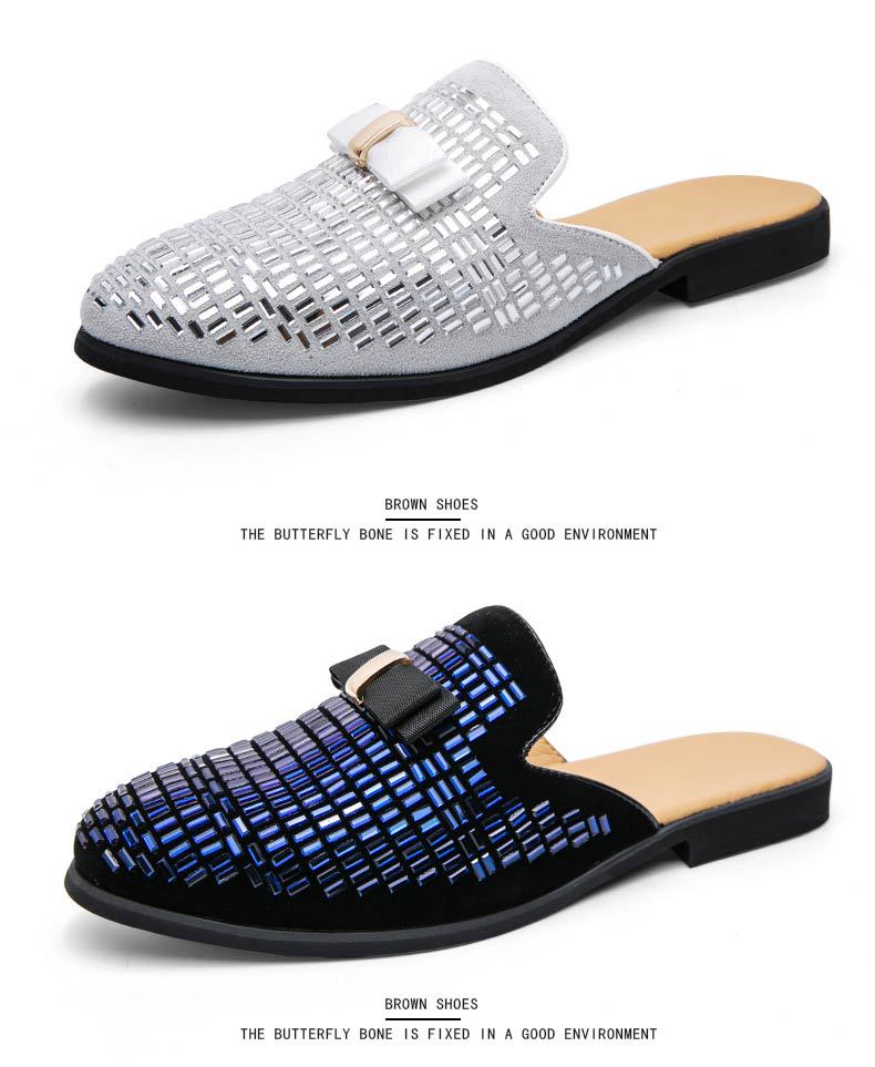 Grenzüberschreitende Sommer-Männer, große Mode, Strass-Baotou-Hausschuhe, britische Persönlichkeit, atmungsaktive Aufkleber, Diamant-Absatzlose Lederschuhe für Männer_voghion.com