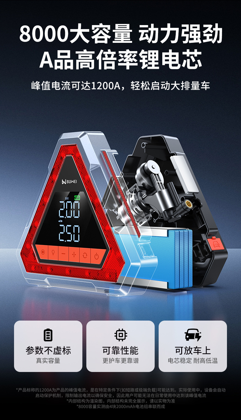 [N15] Buwei Triangular Outdoor Portable Warning Light Multi-Functional Inflatable Emergency Power Supply Tripod