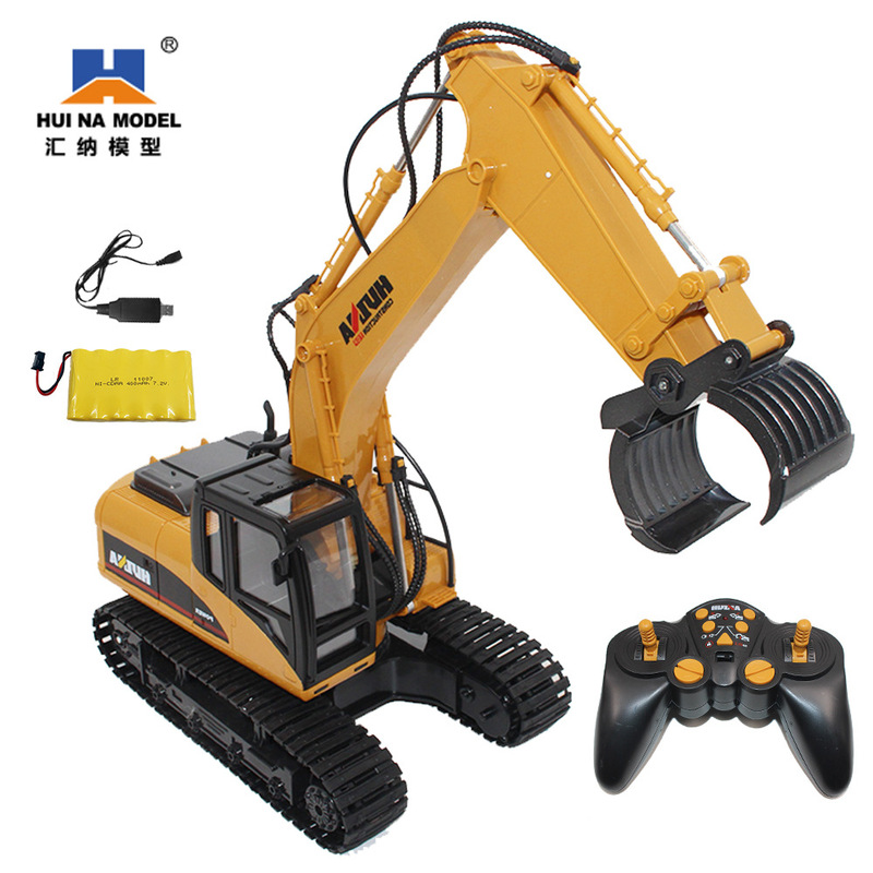 Huina 1570 Six-Channel Large Electric Sound and Light Wood Grabbing Car Remote Control Engineering Vehicle Model Toy Off-Road Vehicle