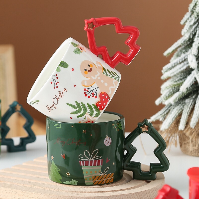かわいいクリスマスカップクリエイティブマグカップクリスマスセラミックカップ越境カップ家庭用コーヒーカップサンタクロース|undefined