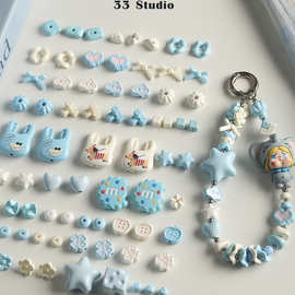 亚克力烤漆南瓜珠星星隔珠手机链车挂钥匙扣串珠diy配件材料散珠