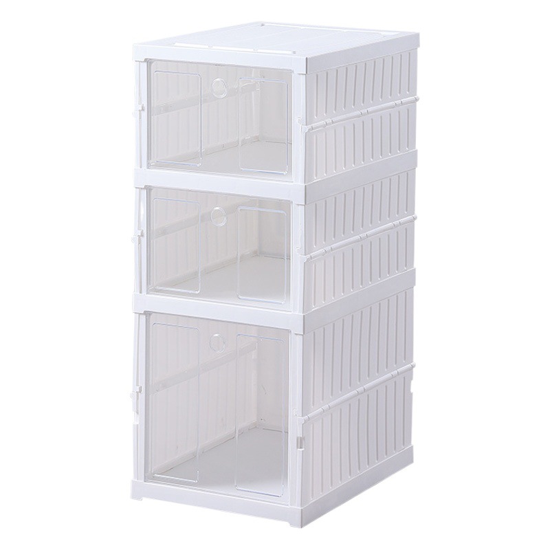 Caja de zapatos plegable instalación-libre engrosada cajón AJ caja de almacenamiento de zapatos simple gabinete de zapatos de Internet suministros de celebridad zapato pared