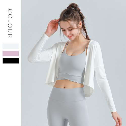 Women's Long Sleeve Yoga Top Cover-Up, Summer New Sun Protection Jacket, Sporty Athleisure Top, Factory Wholesale