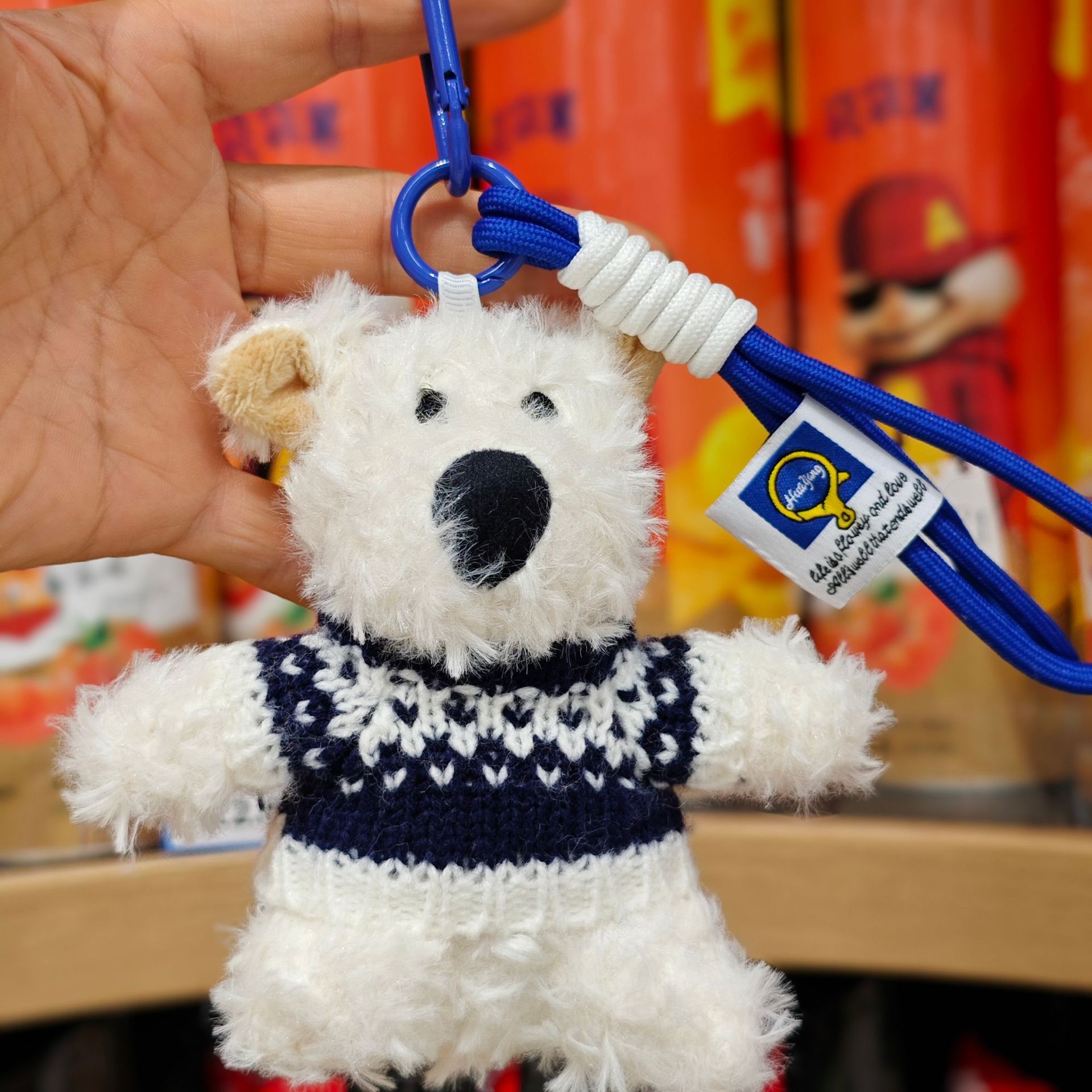 Cute Western Highland Plush Pendant Cartoon Bow Puppy Doll Birthday Gift Couple Bag Keychain_voghion.com
