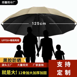 手动12骨双人男女晴雨两用加大加厚加固防晒抗风雨折叠手遮阳伞