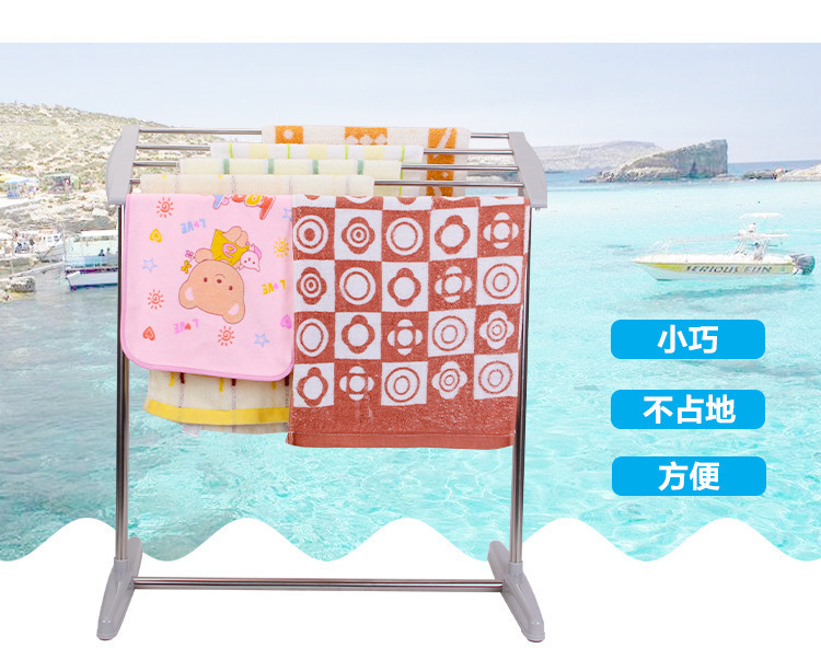 メーカー卸売り移動タオルラックステンレス多機能床置きハンガー床置き式単層乳児おむつラック|undefined