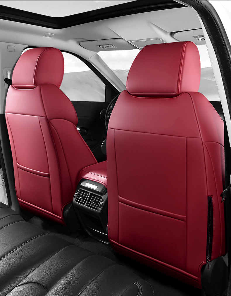 Car Seat Cover for Peugeot 308S 508L 2008 4008 5008, All-Season Leather and Linen Full Surround Seat Cover
