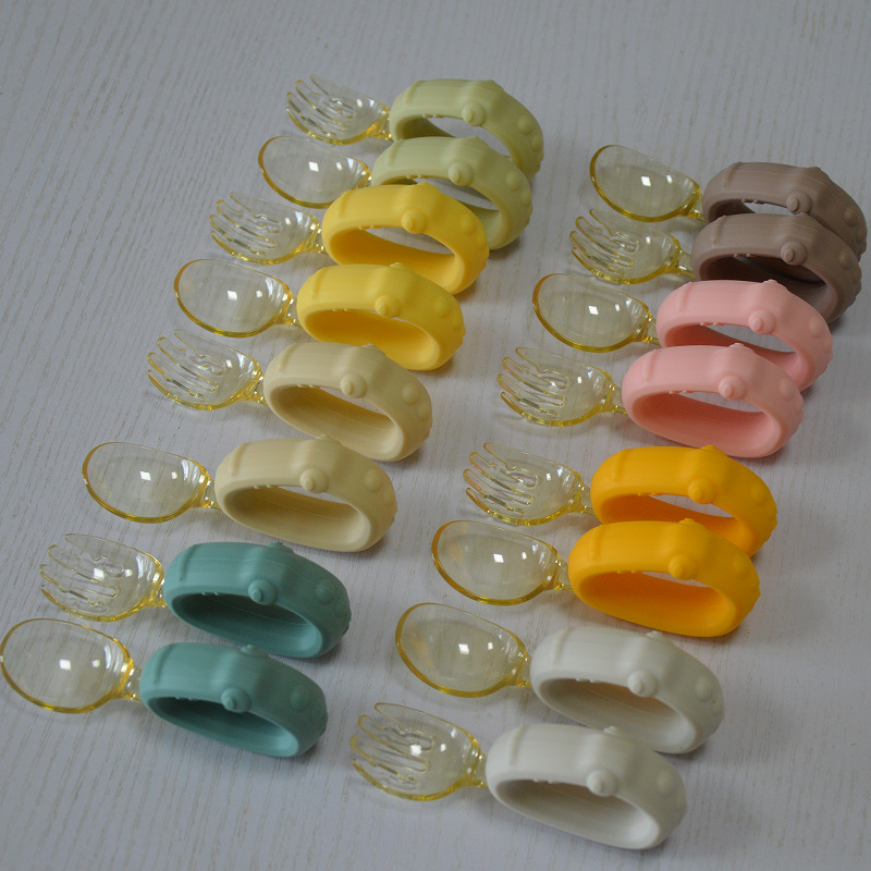 Dinosaur stainless steel baby learning to eat training PPSU fork spoon baby independent eating spoon auxiliary spoon children's tableware