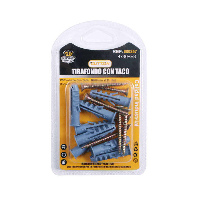 厂家供应泡壳装纤维板钉配膨胀管 多规格十字沉头自攻钉配管详情11