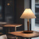 Nordic Retro Pleated Eye Protection New Chinese Style Decoration Ins Adjustable Solid Wood Simple Creative Bedroom Bedside Lamp