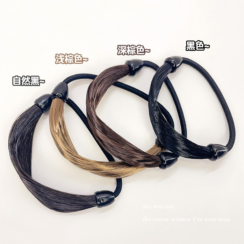 かつらヘアバンドヘアロープ 2025 新しいハイエンドゴムバンド女性のヘアポニーテール大人の低ボールヘアロープ|undefined