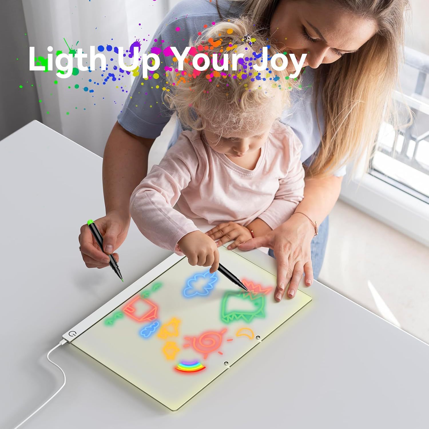 7-Color Touch Glowing Message Board Anti-Scratch DIY Handwriting Colorful Painting LED Acrylic Writing Board Night Light