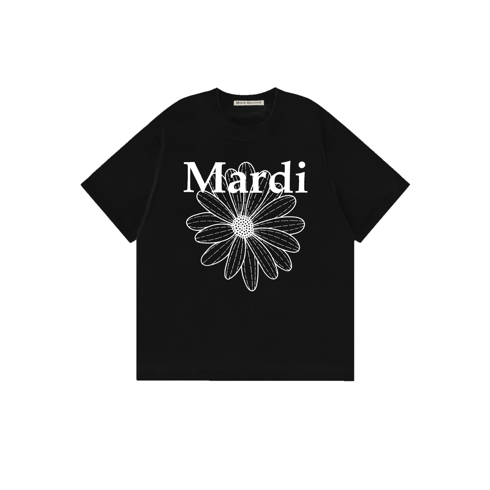 2025 新マルディ半袖右肩スリムフィットゴールドハイシルバー同スタイルデイジードックスフード犬 Tシャツホットガール着用