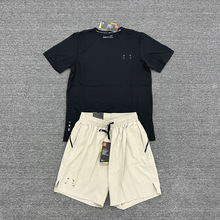 爆款冰丝速干运动套装夏季男士户外训练跑步健身轻薄休闲短袖短裤
