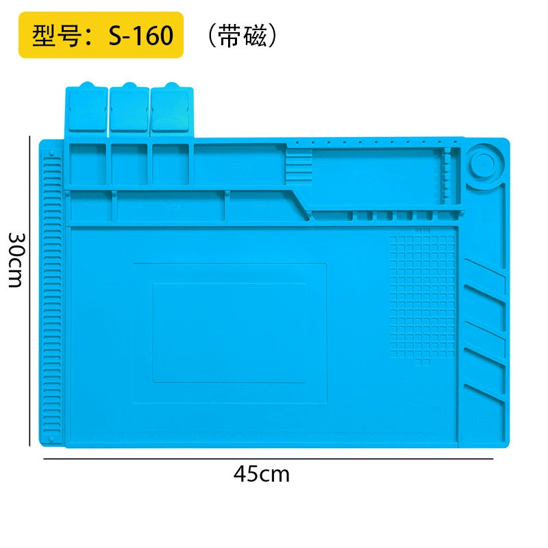 Ремонт мобильного телефона, компьютера, силиконовая изоляционная паяльная станция, сварочная площадка, высокотемпературная утолщенная магнитная рабочая площадка IC S160
