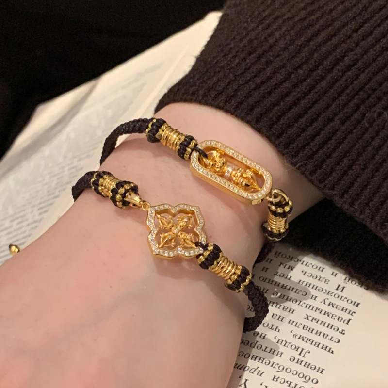 Xiaohongshu's Popular Ancient-Style Braided Rope Bracelet, Red String for the Year of Birth, Wealth-Attracting and Fortune-Enhancing Bead Bracelet, Available for Dropshipping Xiaohongshu's Popular Ancient-Style Braided Rope Bracelet, Red String for the Year of Birth, Wealth-Attracting and Fortune-Enhancing Bead Bracelet, Available for Dropshipping