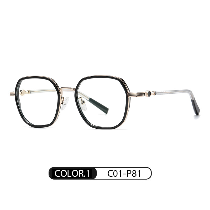 Nueva literaria retro espejo plano moda femenina miopía multilateral marco TJ812 ultra-ligero TR anti-azul gafas