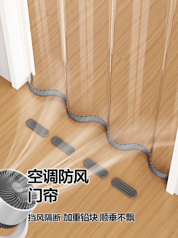 [Eva Transparent] Air Conditioning Door Curtain, Partition Curtain, Windproof, Heat-Insulating, Prevents Cold Air from Escaping, Magnetic Suction, No Drilling Required, for Home Use