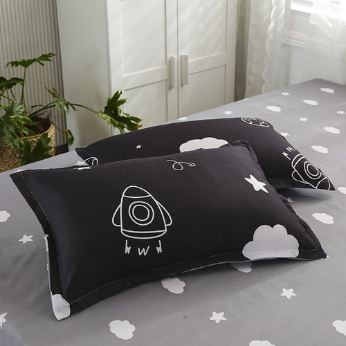 Wholesale washed brushed pillowcase thickened 48*78 skin-friendly breathable pillowcase adult single plus pillowcase manufacturer