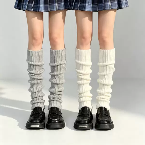 Ankle Winter Socks Japanese Style Fashion Leg Warmers Boot Socks Knitted Kawaii Women Leg Warmers Knitted Long Socks Vintage Warm