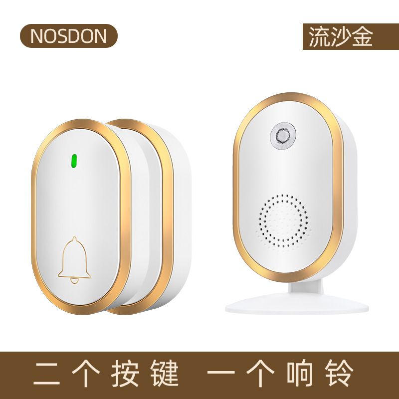 バッテリータイプの Dingdong ドアベル USB プラグなしワイヤレスホーム長距離スマートベル高齢者発信器ナイトライト|undefined