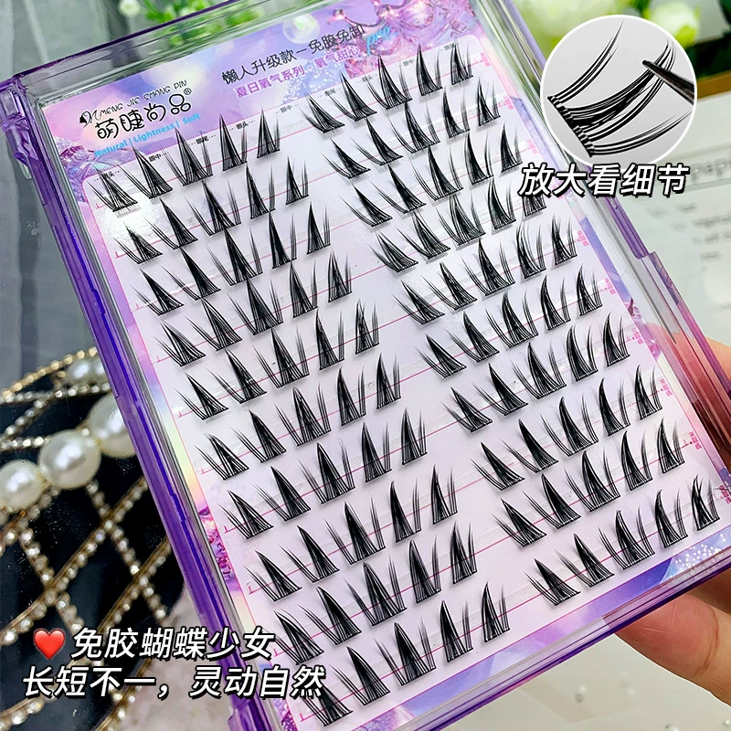 萌睫尚品 Realistic false eyelashes with butterfly, self-adhesive comics