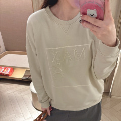 25年秋季新品MAX卫衣女方形刺绣字母休闲圆领卫衣轻奢欧美上衣潮