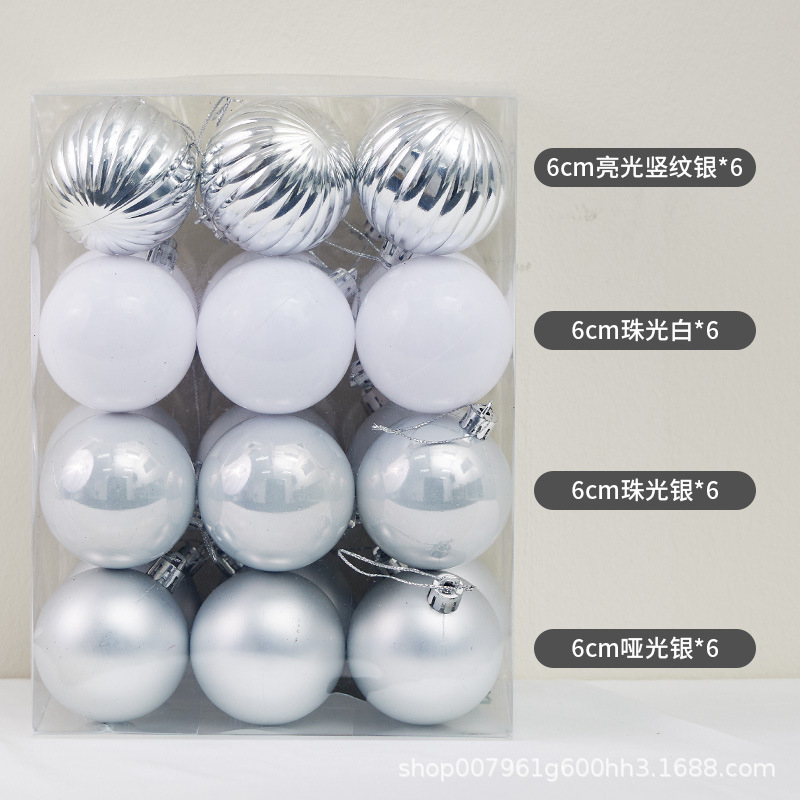 Colgante de Navidad transfronteriza 6 / 8cm bola chapada mate Navidad champaña decoración roja dorada colgante de Navidad