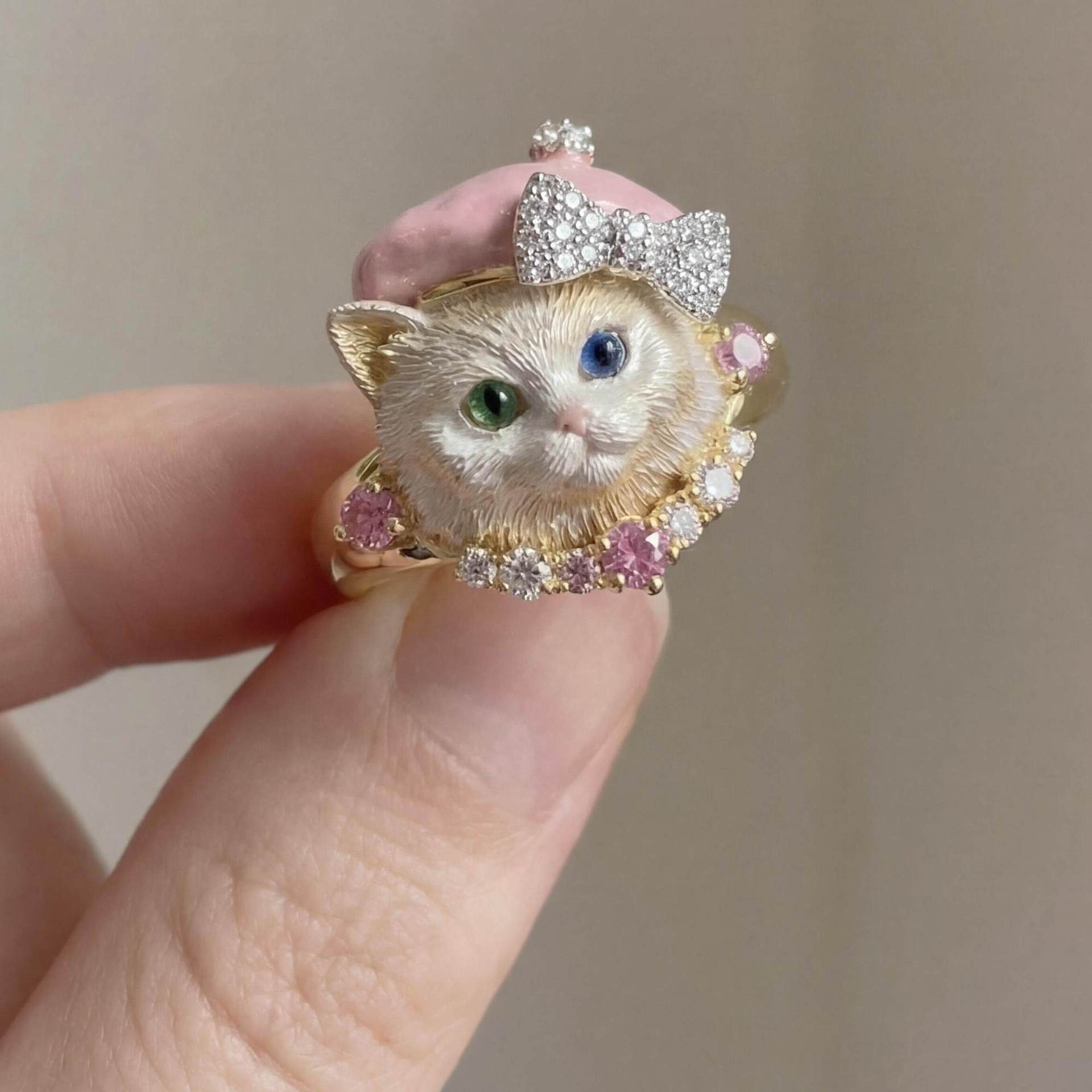 Cute brand small design universal ring