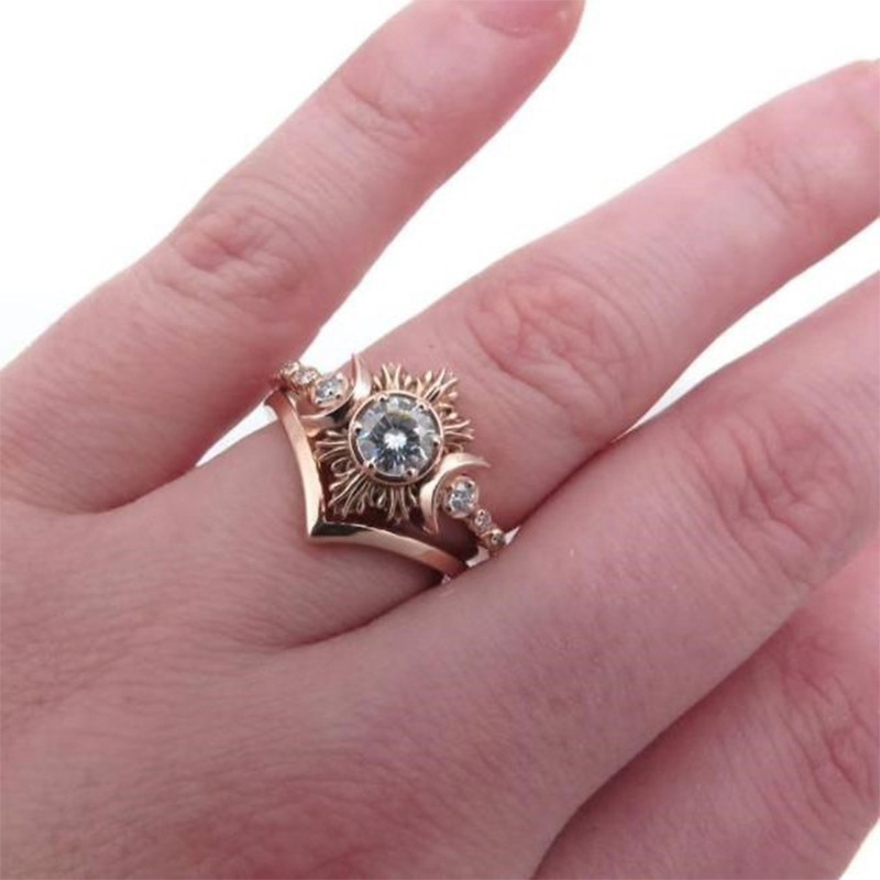 Fashion Sun Alloy Plating Inlay Rhinestones Womenu0027S Rings