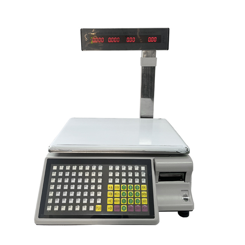 Báscula electrónica inteligente Cajero y pesaje Máquina todo en uno con impresión de etiquetas autoadhesivas Supermercado Tienda de frutas comercial Báscula de código de barras image 6